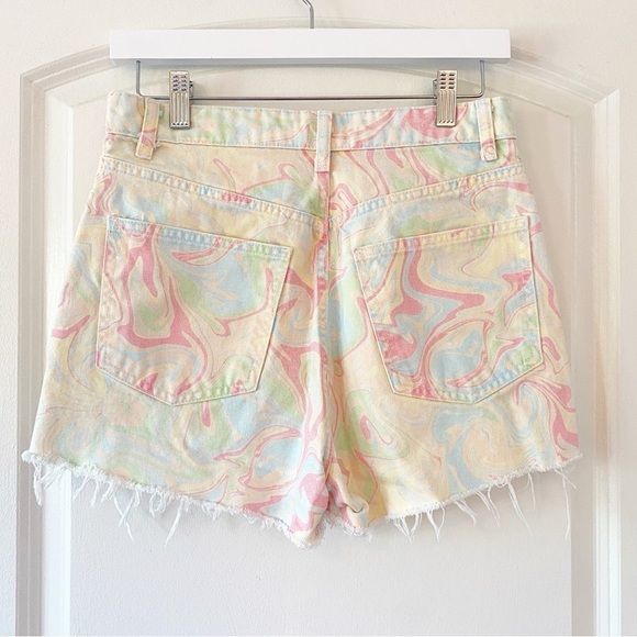 ZARA Marbled Pastel Cut Off Shorts Vacation - Picture 5 of 6